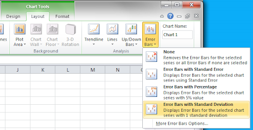 Add a Standard Deviation bar in Excel 2007-2010