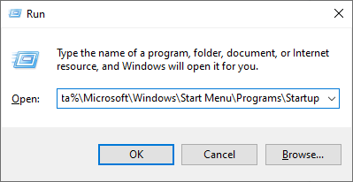 Windows run dialog box