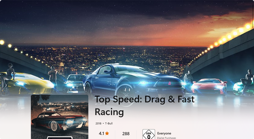 En yüksek hız: Drag ve Hızlı Yarış