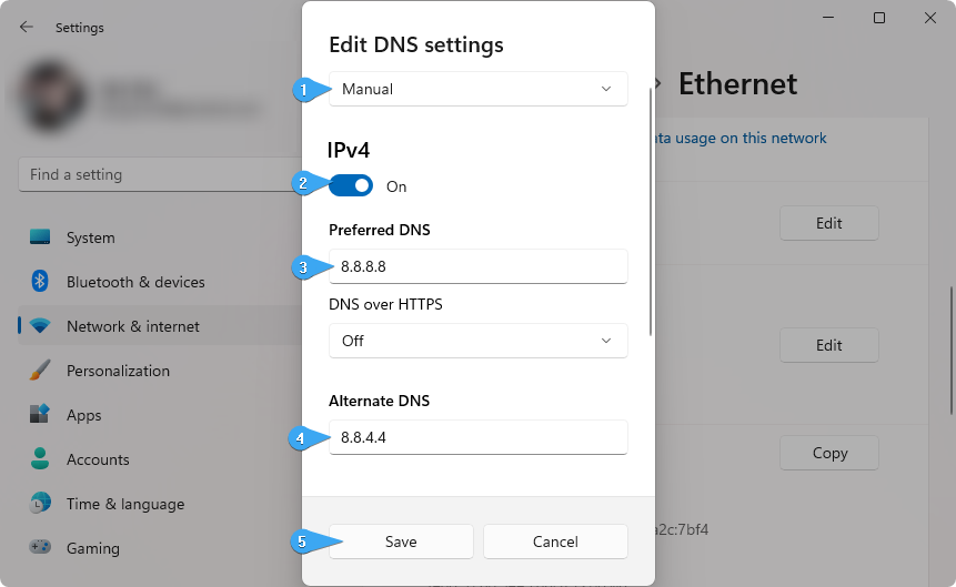 change your dns server