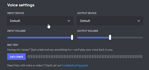 select the correct microphone for discord