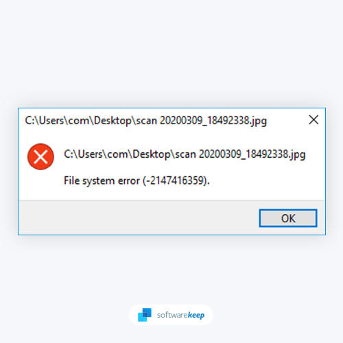 File System Error -2147163893