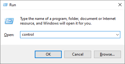 Windows run dialog box