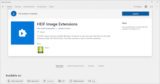 HEIF Image Extensions