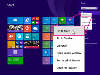 How to Pin Office Apps to start on Windows 8 