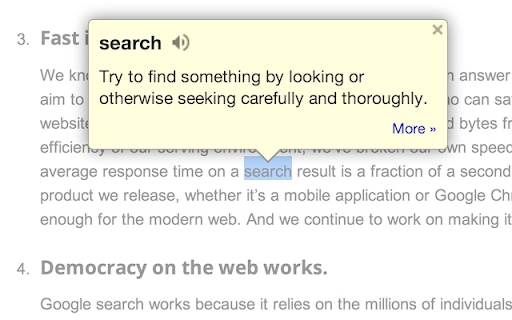 Google Dictionary extension
