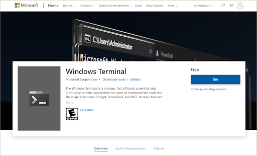 download windows terminal page