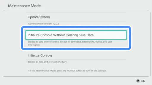 Initialize Console without deleting saved data