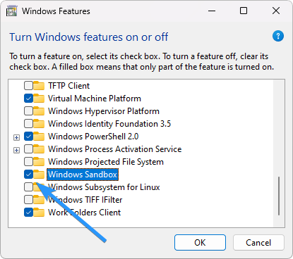 enable windows sandbox
