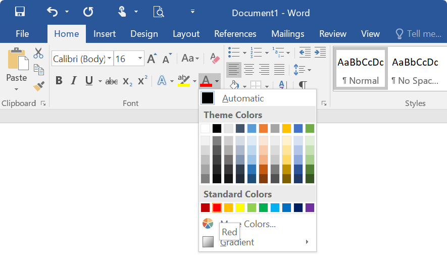 more font colors in word