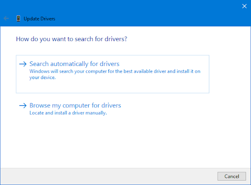 search automatically for drivers