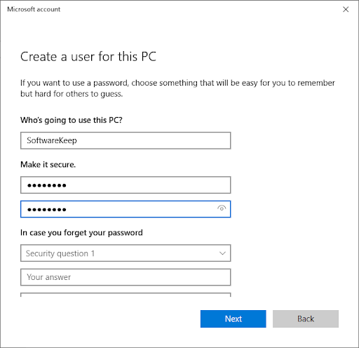 Create a Microsoft User