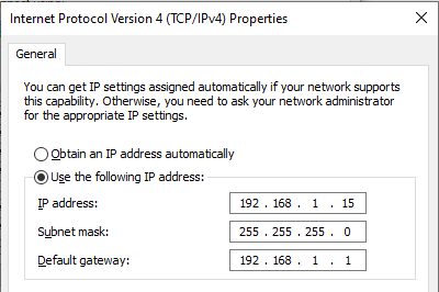 IPv4 Properties/General/IPadress