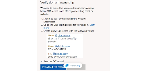 Verify domain ownership
