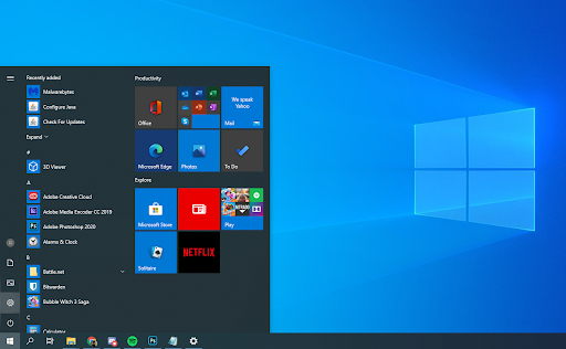show tiles only in Windows 10