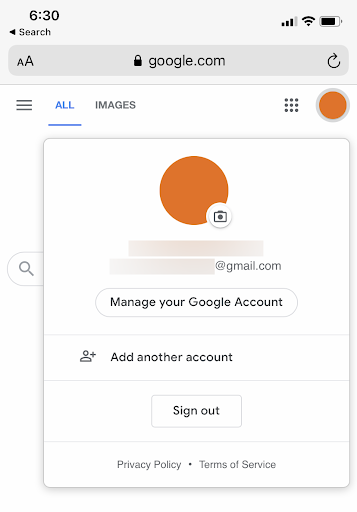 sign out of google account on iOS