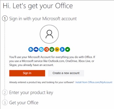 Signing in Microsoft account