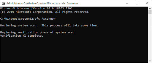 command prompt > sfc/ scannow