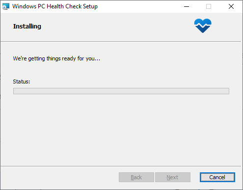 Windows 11 PC health check setup