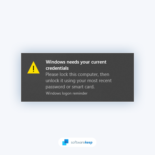 Windows need your credentials Warning