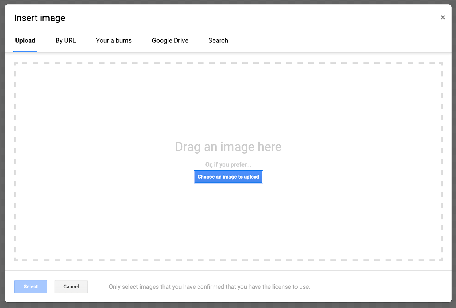 search for image to insert