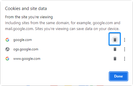 delete site data