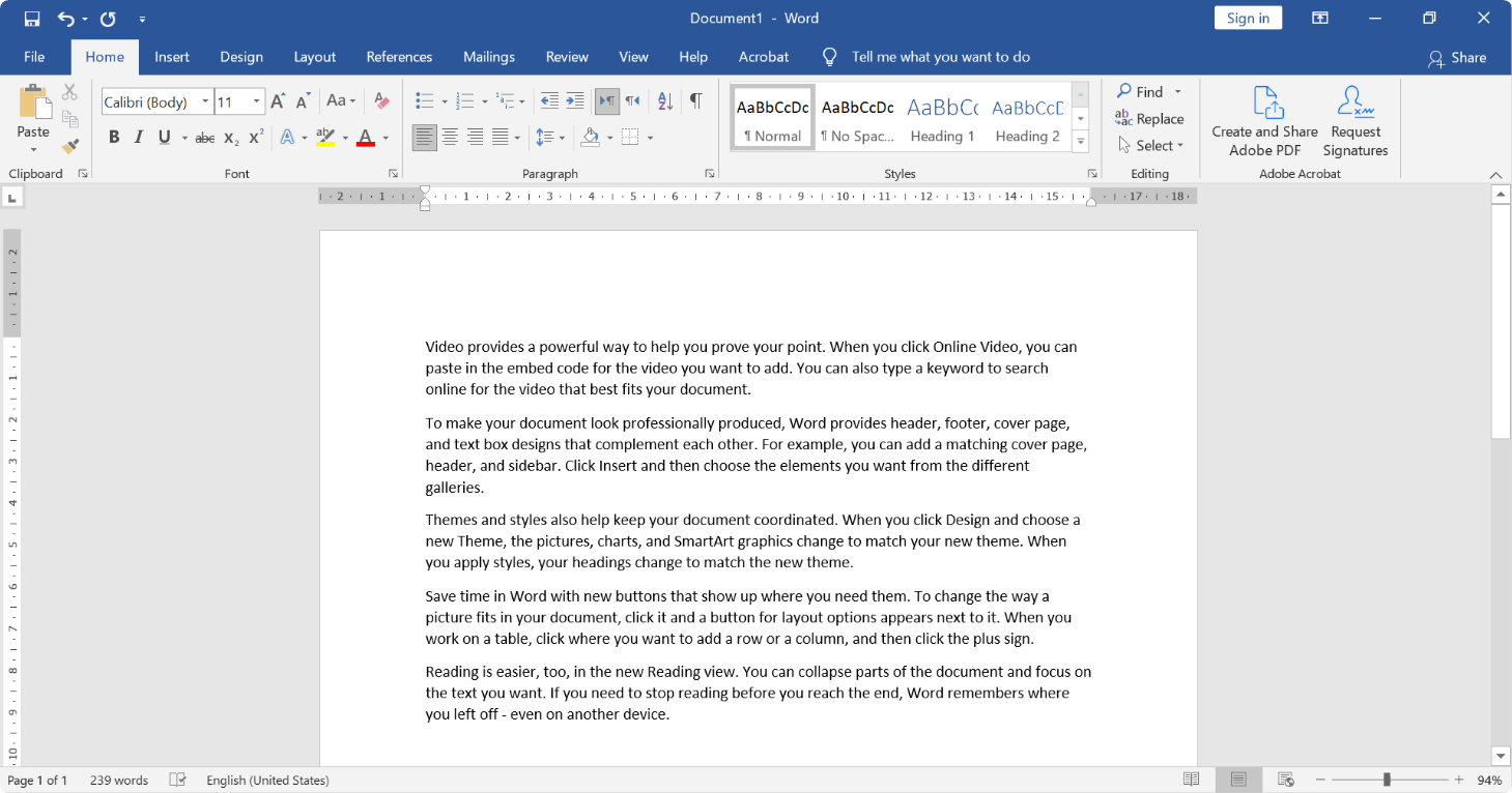 document in word