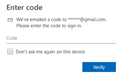 email verification code
