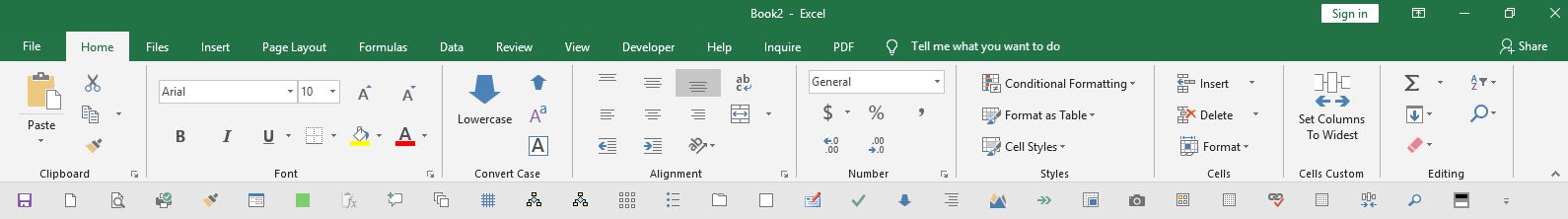 Excel Tool bar