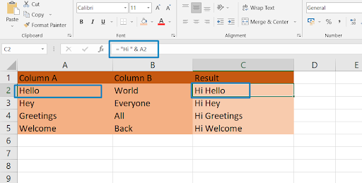 Add certain text or character to the begining of a cell