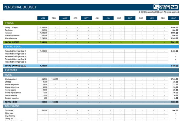Billing spreadsheet personal Manage your