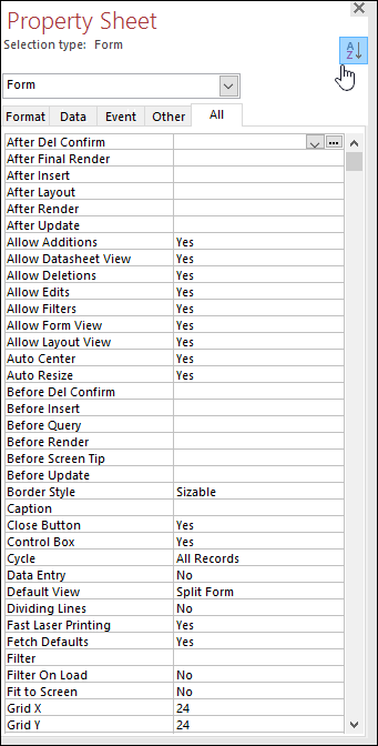 property sorting in excel