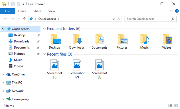 How to remove quick access on windows 10