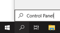 search Control Panel